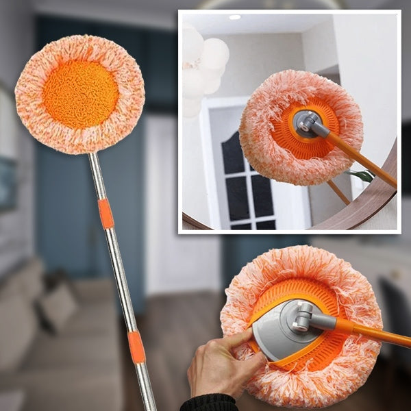 CORALMOP | 360° mikrofibermopp – 73–115 cm, hvit og svart.